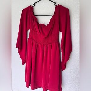 Red Long Sleeve Dress